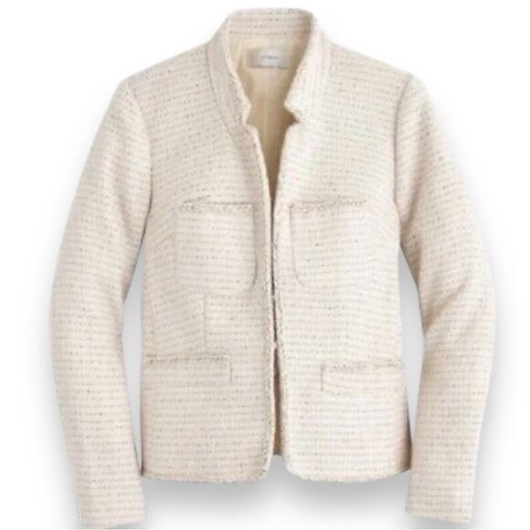 J. Crew Jackets & Blazers - J.Crew Metallic Tweed Blazer Jacket in Off White - Size 10 **